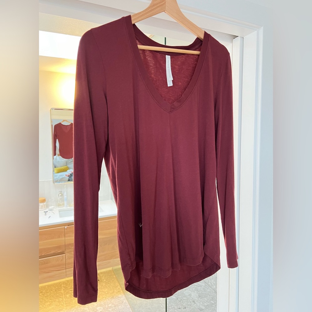 Long sleeve buttery soft v-neck shirt